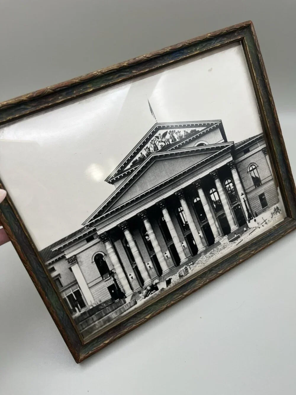 VTG 50s Framed Black & White Architectural Photograph Neoclassical Courthouse